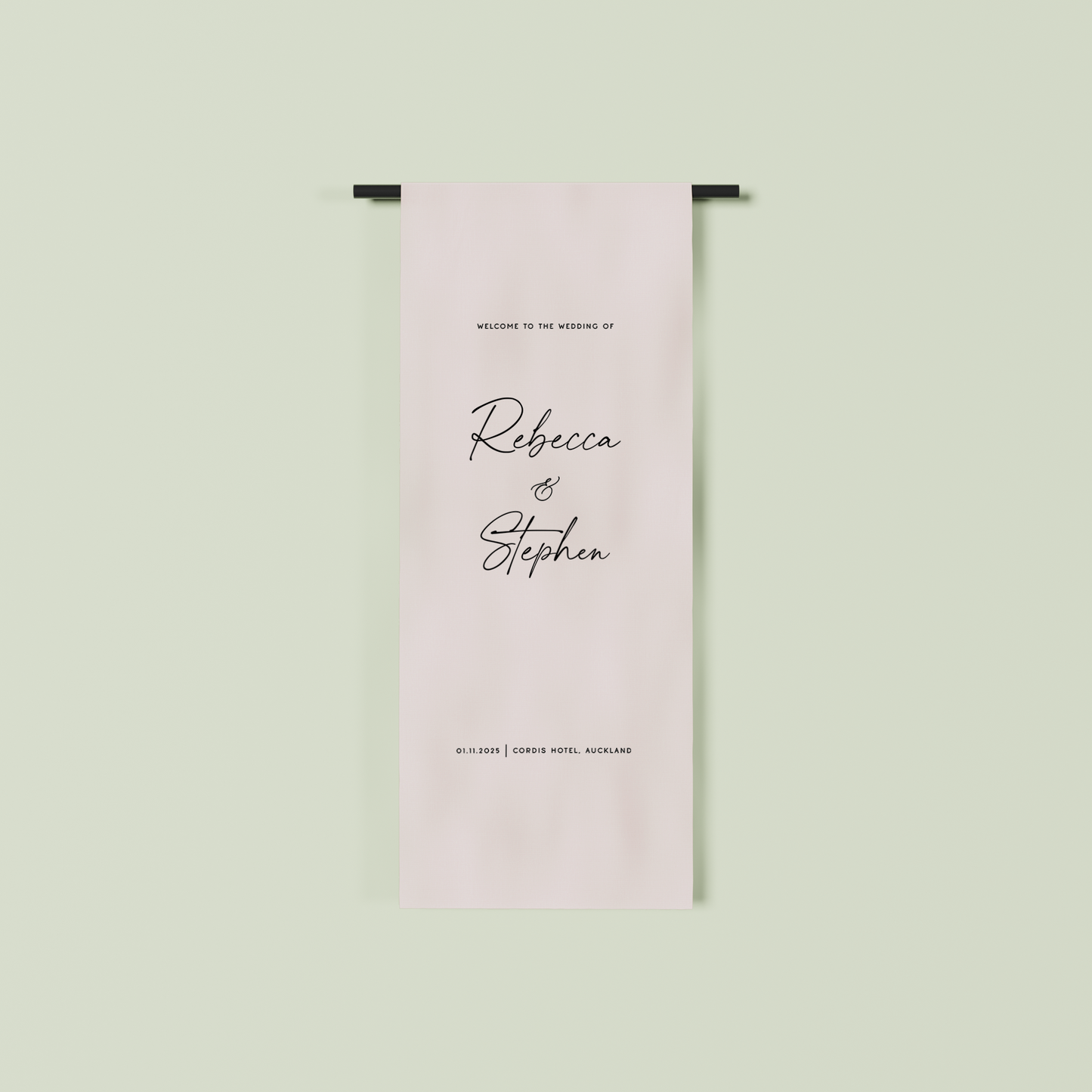 Paris fabric welcome sign in oat 1.5m | Saint Sauvant Auckland NZ