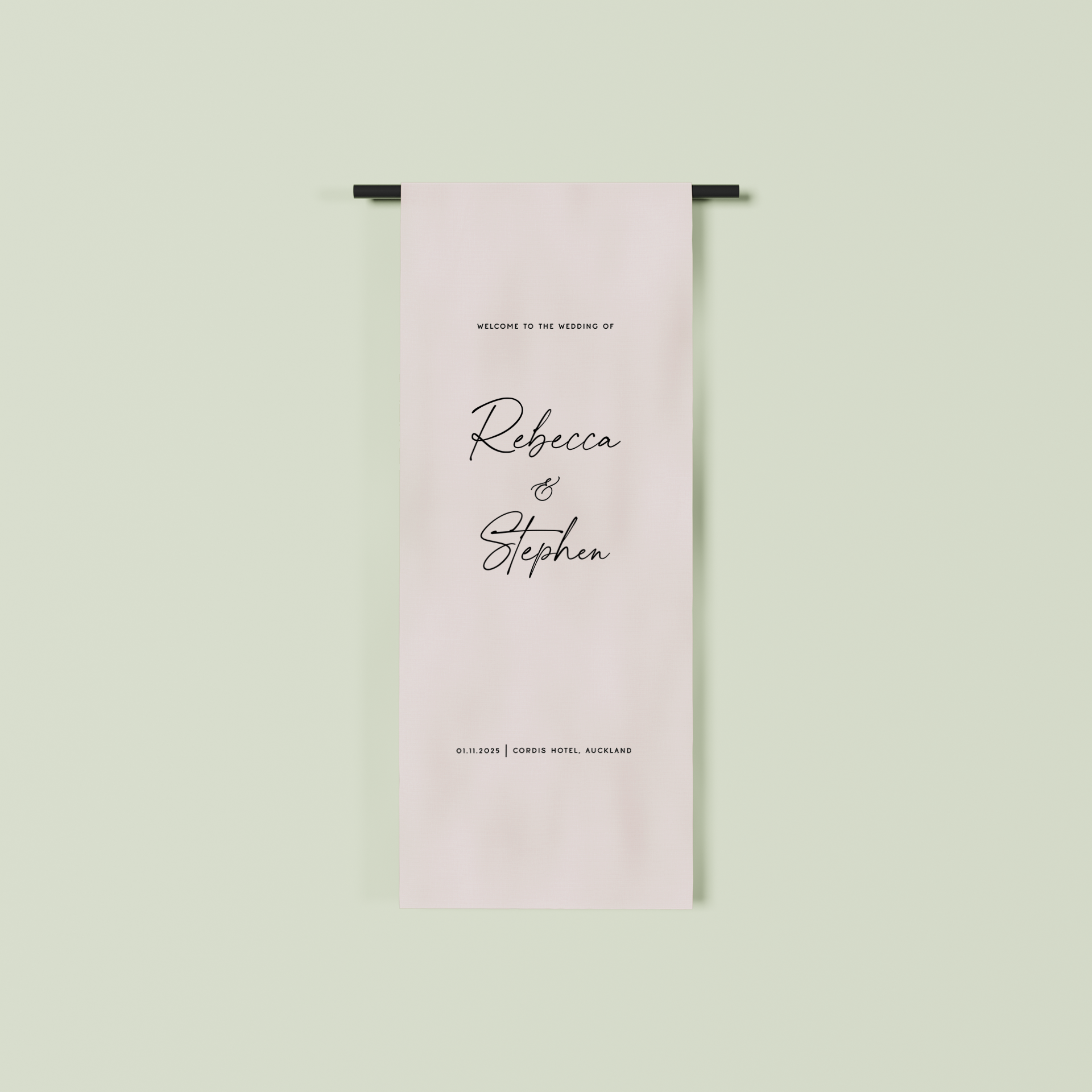 Paris fabric welcome sign in oat 1.5m | Saint Sauvant Auckland NZ