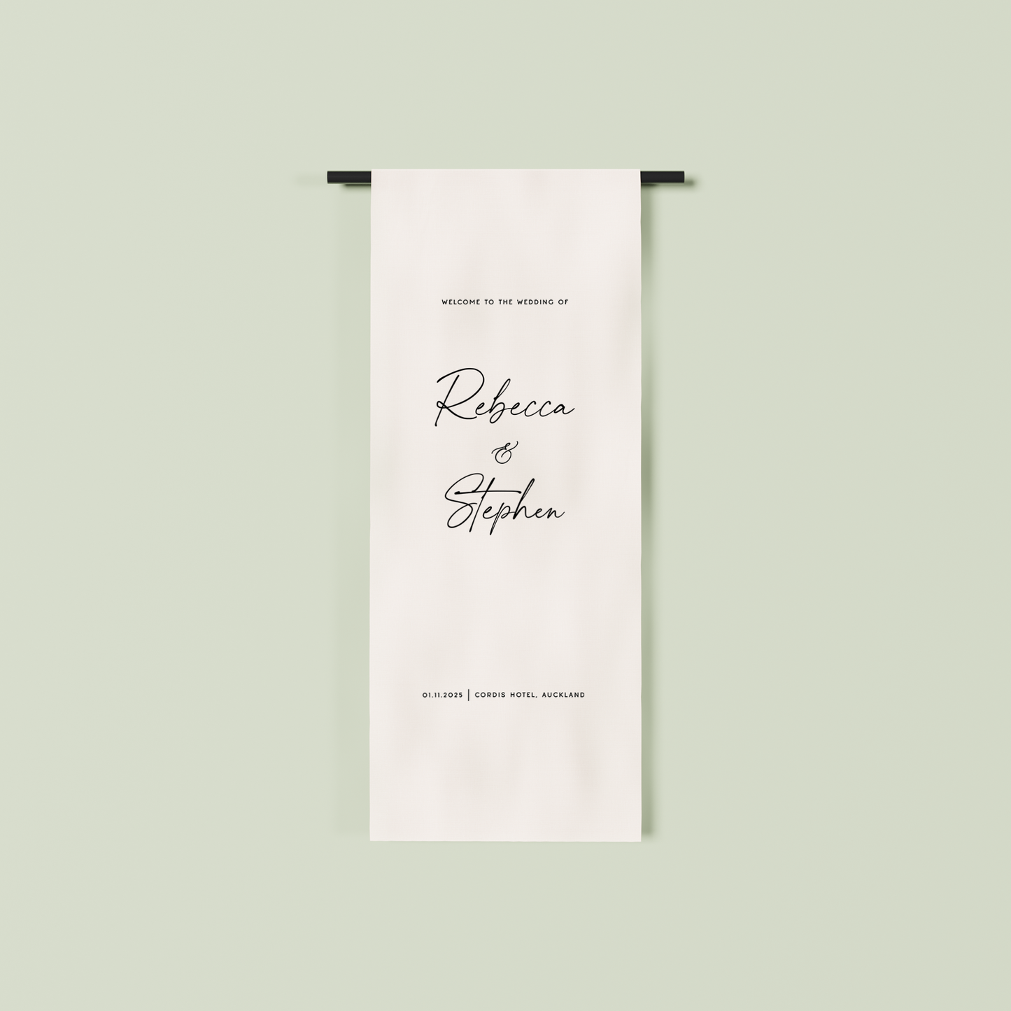 Paris fabric welcome sign in white 1.5m | Saint Sauvant Auckland NZ