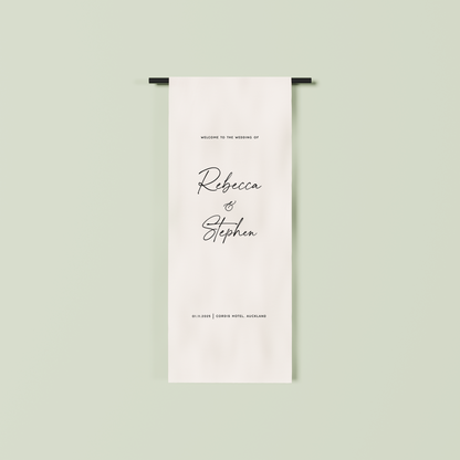 Paris fabric welcome sign in white 1.5m | Saint Sauvant Auckland NZ