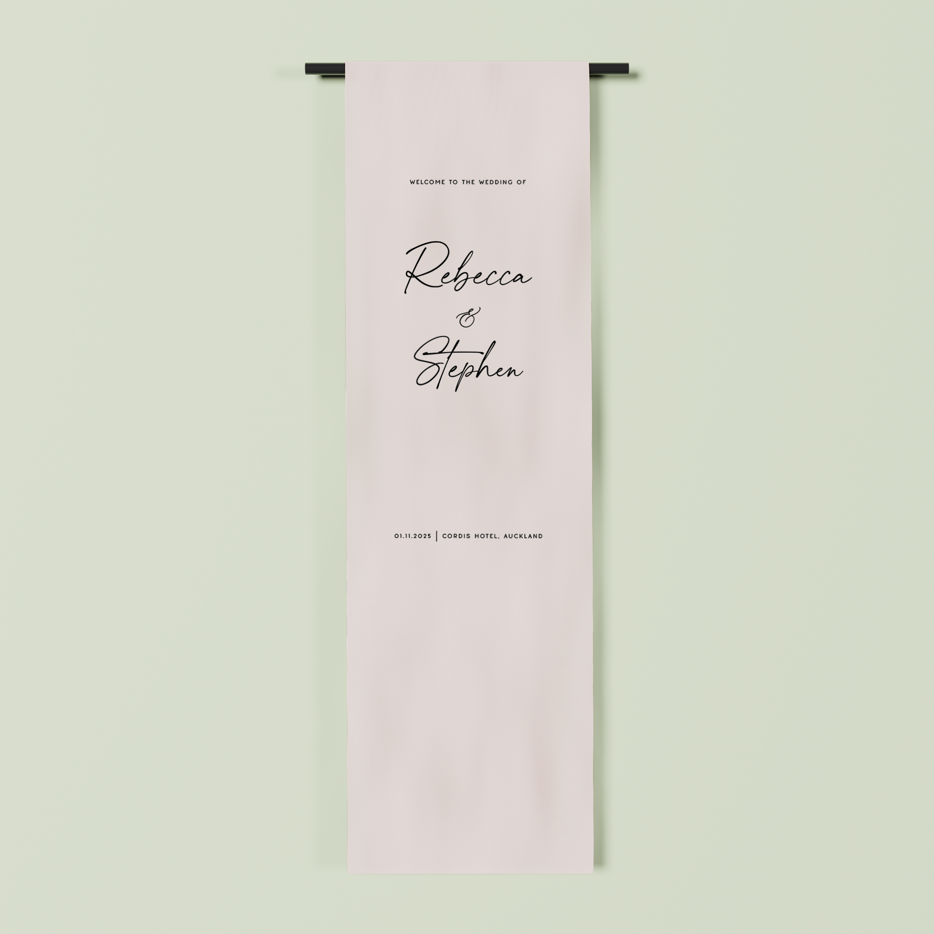 Paris fabric welcome sign in oat 2m | Saint Sauvant Auckland NZ