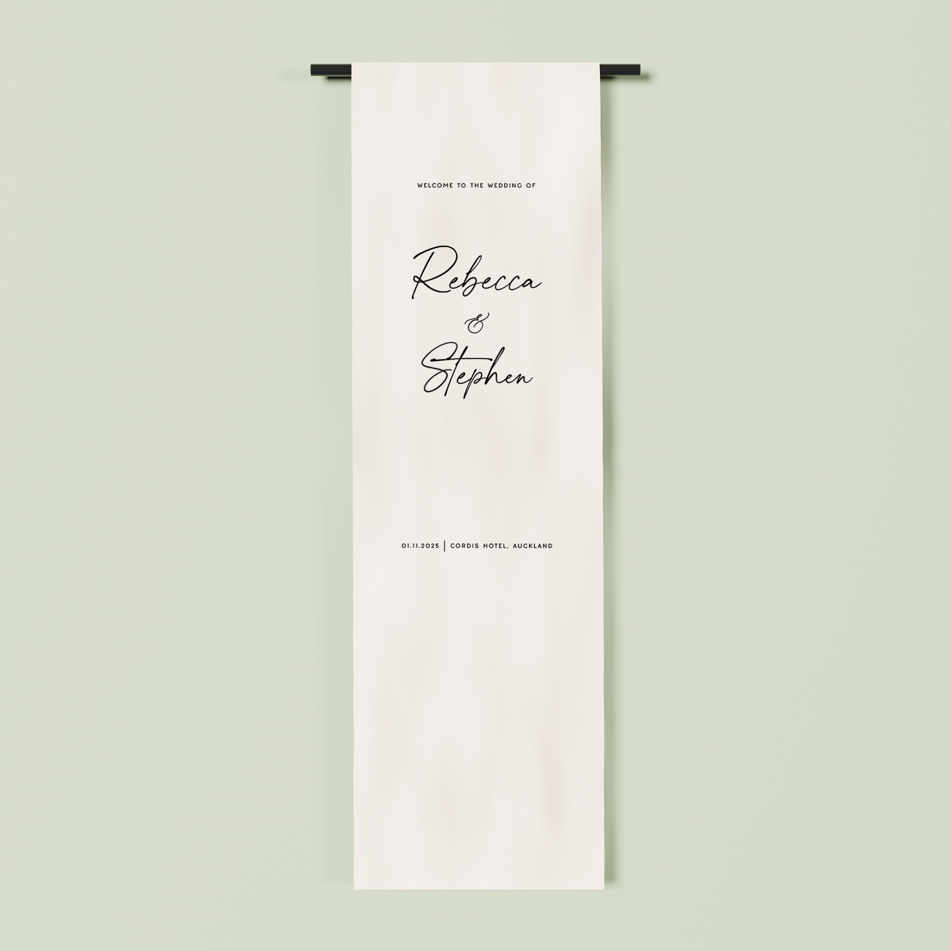 Paris fabric welcome sign in white 2m | Saint Sauvant Auckland NZ