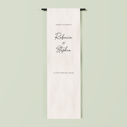 Paris fabric welcome sign in white 2m | Saint Sauvant Auckland NZ