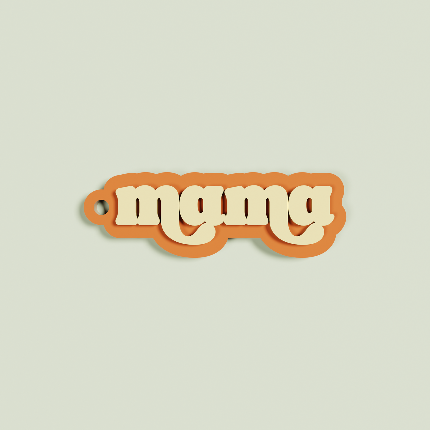 Marmo double layered acrylic retro mama with peach text on clementine acrylic | Saint Sauvant Auckland NZ