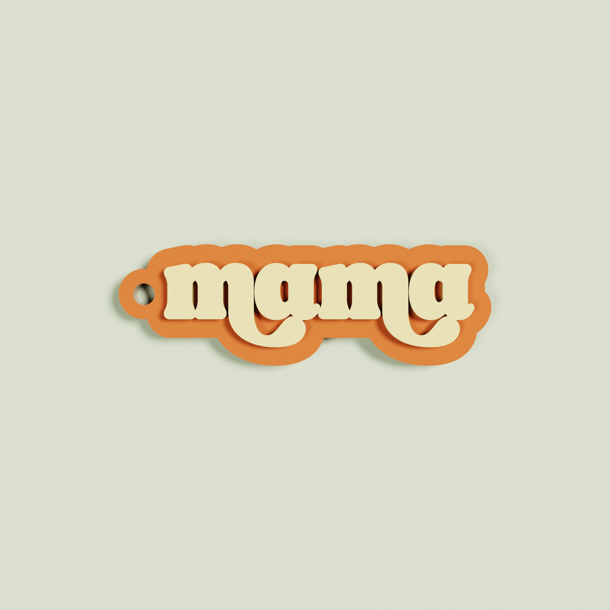 Marmo double layered acrylic retro mama with peach text on clementine acrylic | Saint Sauvant Auckland NZ