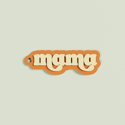 Marmo double layered acrylic retro mama with peach text on clementine acrylic | Saint Sauvant Auckland NZ