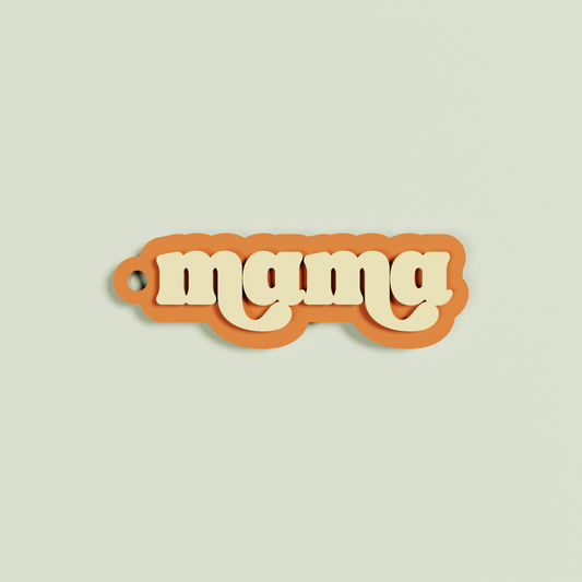 Marmo double layered acrylic retro mama with peach text on clementine acrylic | Saint Sauvant Auckland NZ