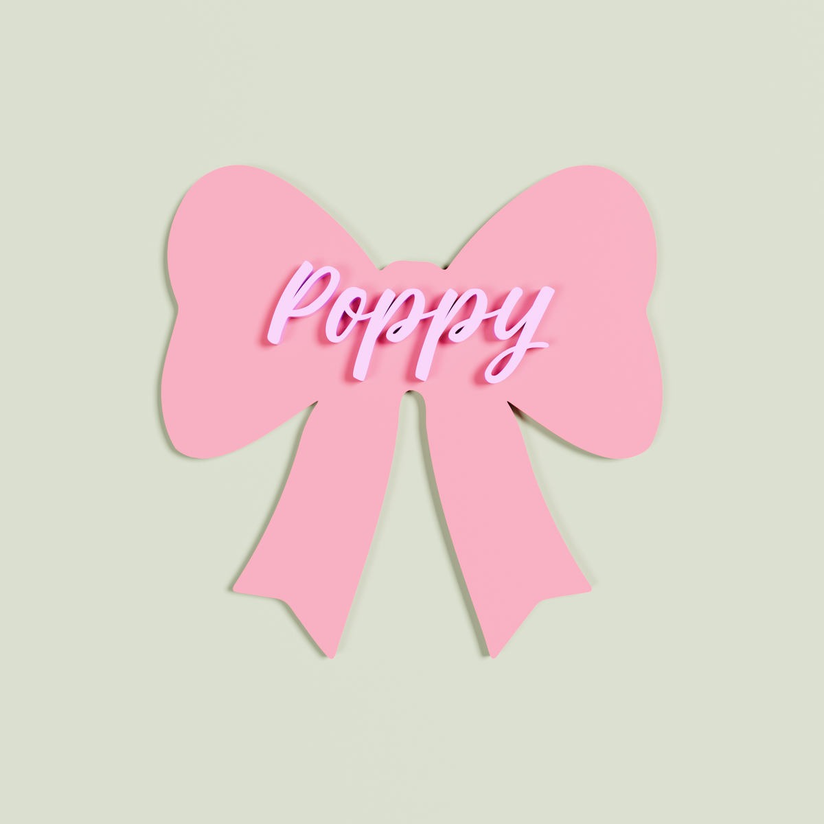Personalised Double Layered Strawberry acrylic Bow 'Poppy' in Light Pink acrylic | Saint Sauvant Auckland NZ