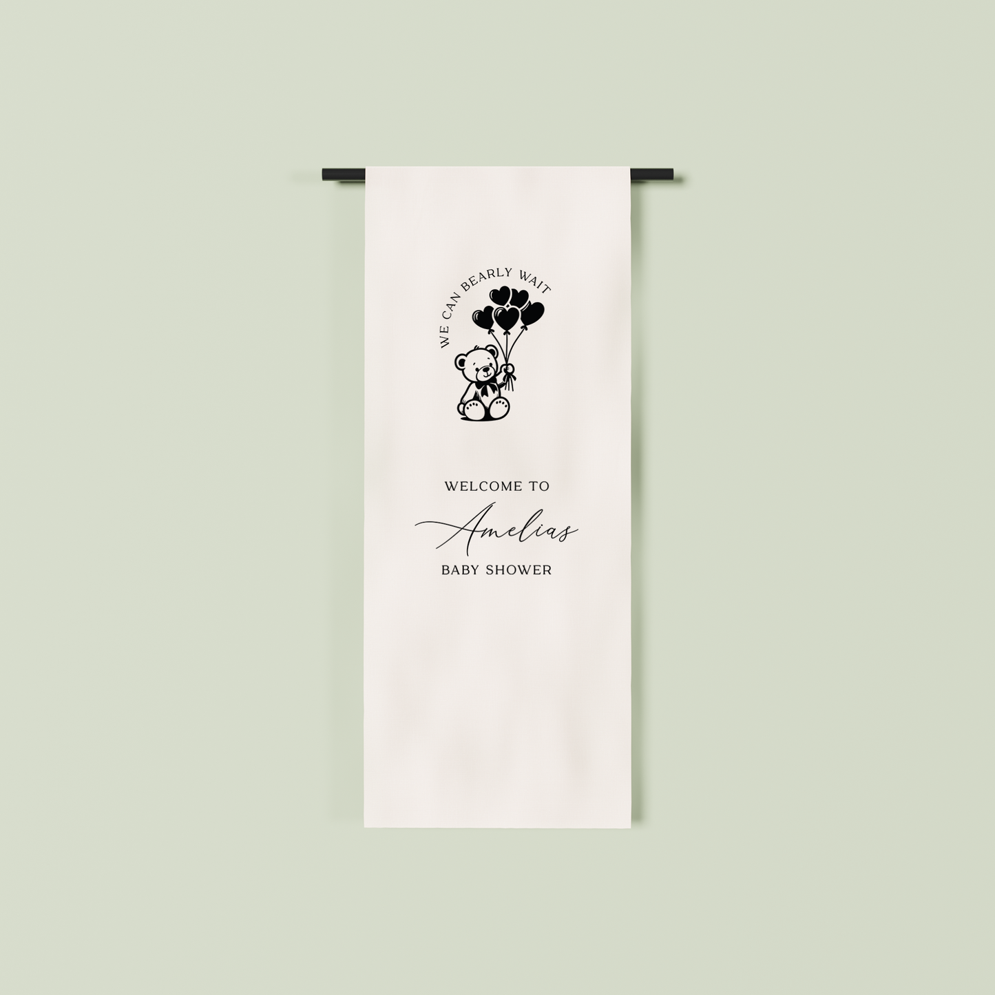 Provence fabric welcome sign in white 1.5m | Saint Sauvant Auckland NZ