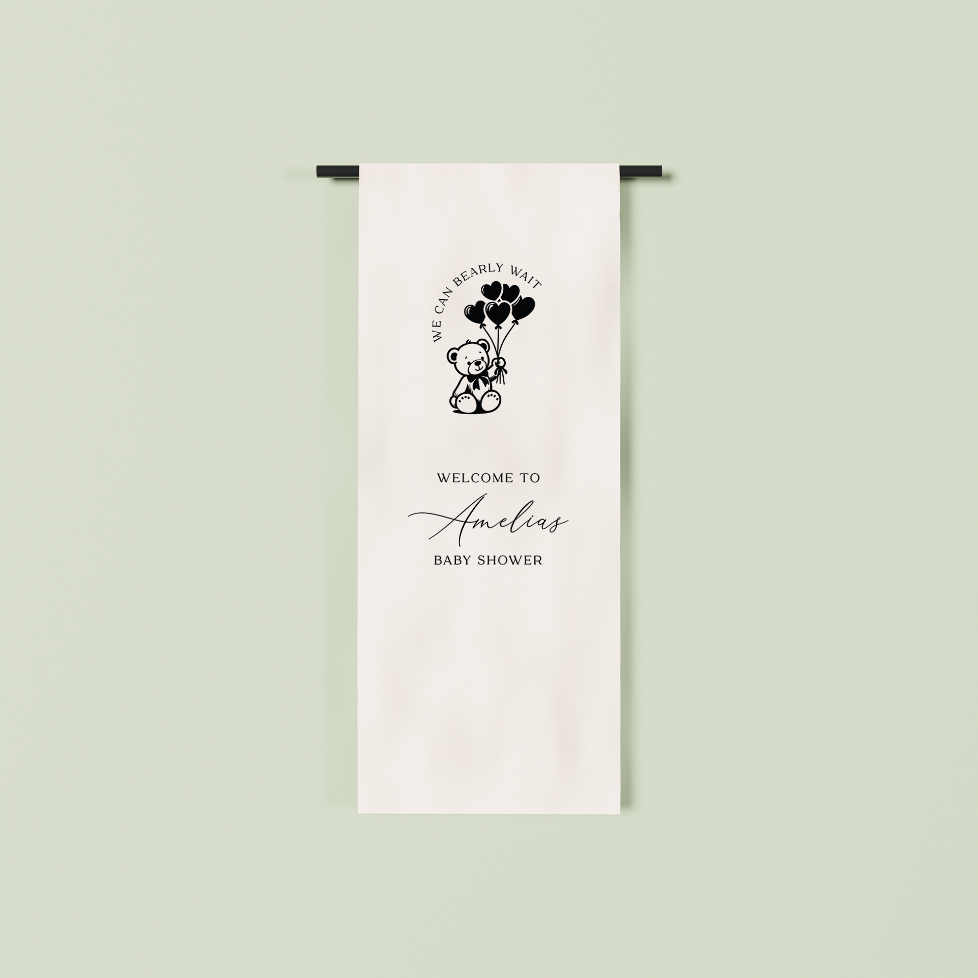 Provence fabric welcome sign in white 1.5m | Saint Sauvant Auckland NZ