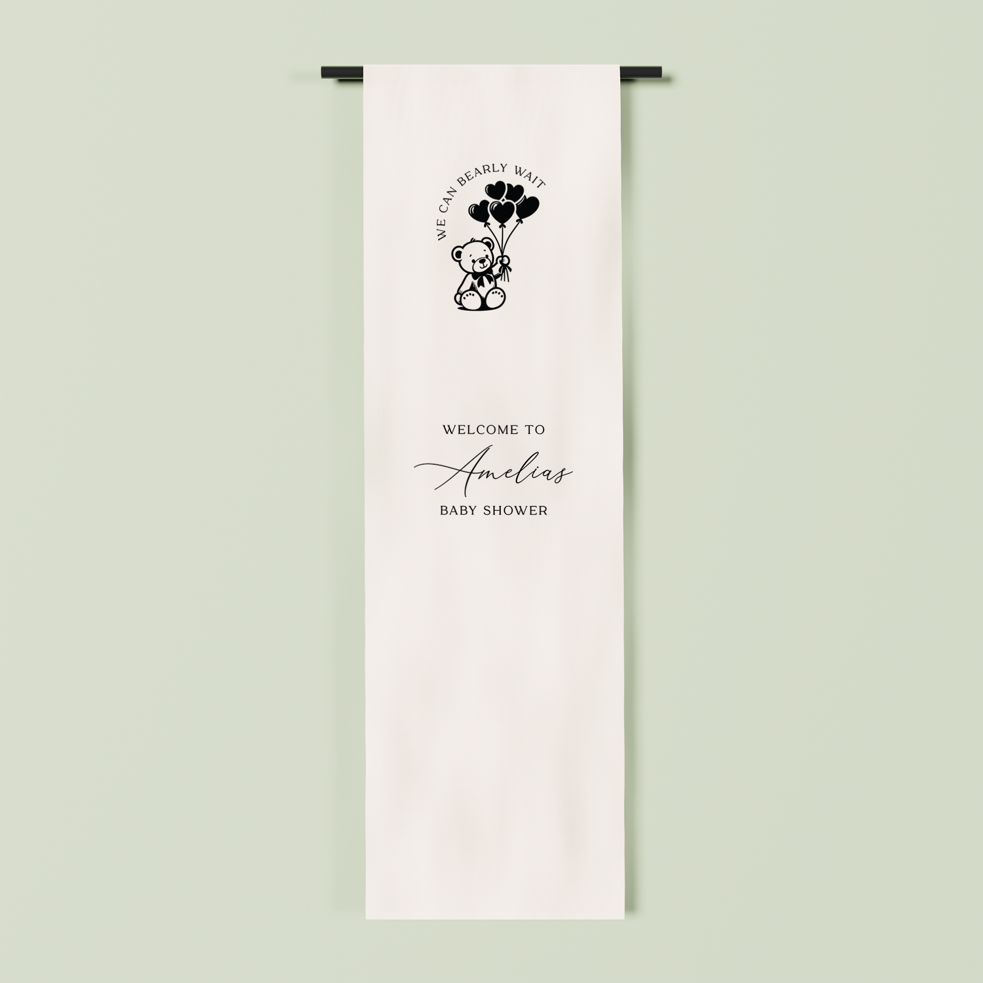 Provence fabric welcome sign in white 2m | Saint Sauvant Auckland NZ