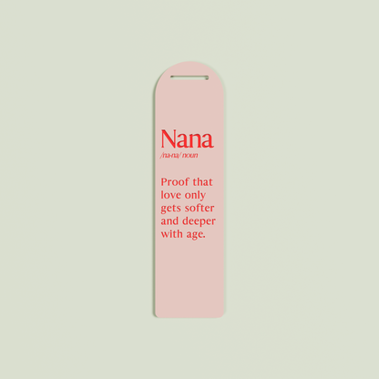 Lavande acrylic bookmark with red text on blush acrylic | Saint Sauvant Auckland NZ