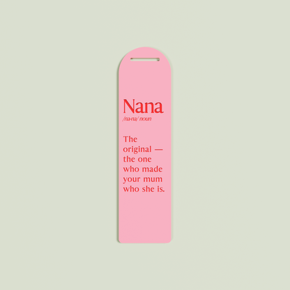 Camomilla acrylic bookmark with red text on strawberry acrylic | Saint Sauvant Auckland NZ