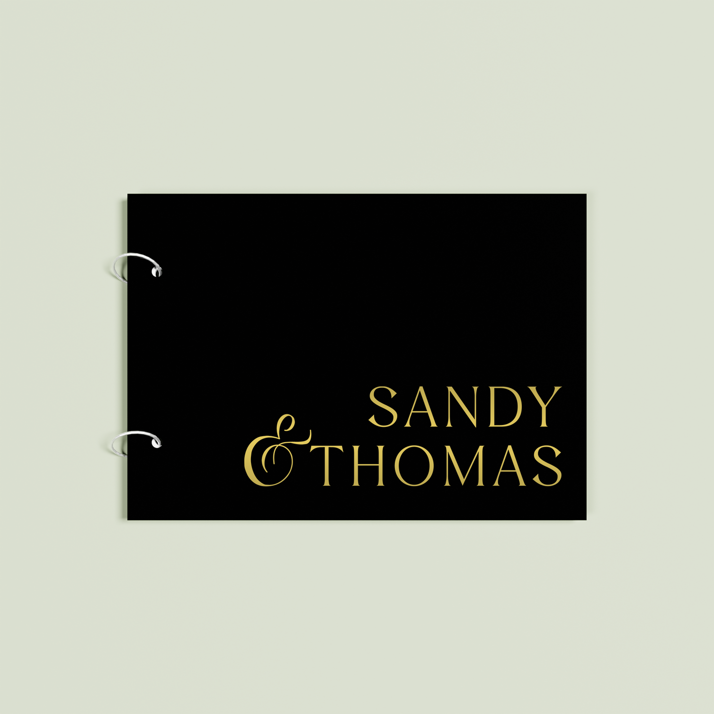 Reverie personalised guest book, gold text on black acrylic | Saint Sauvant Auckland NZ