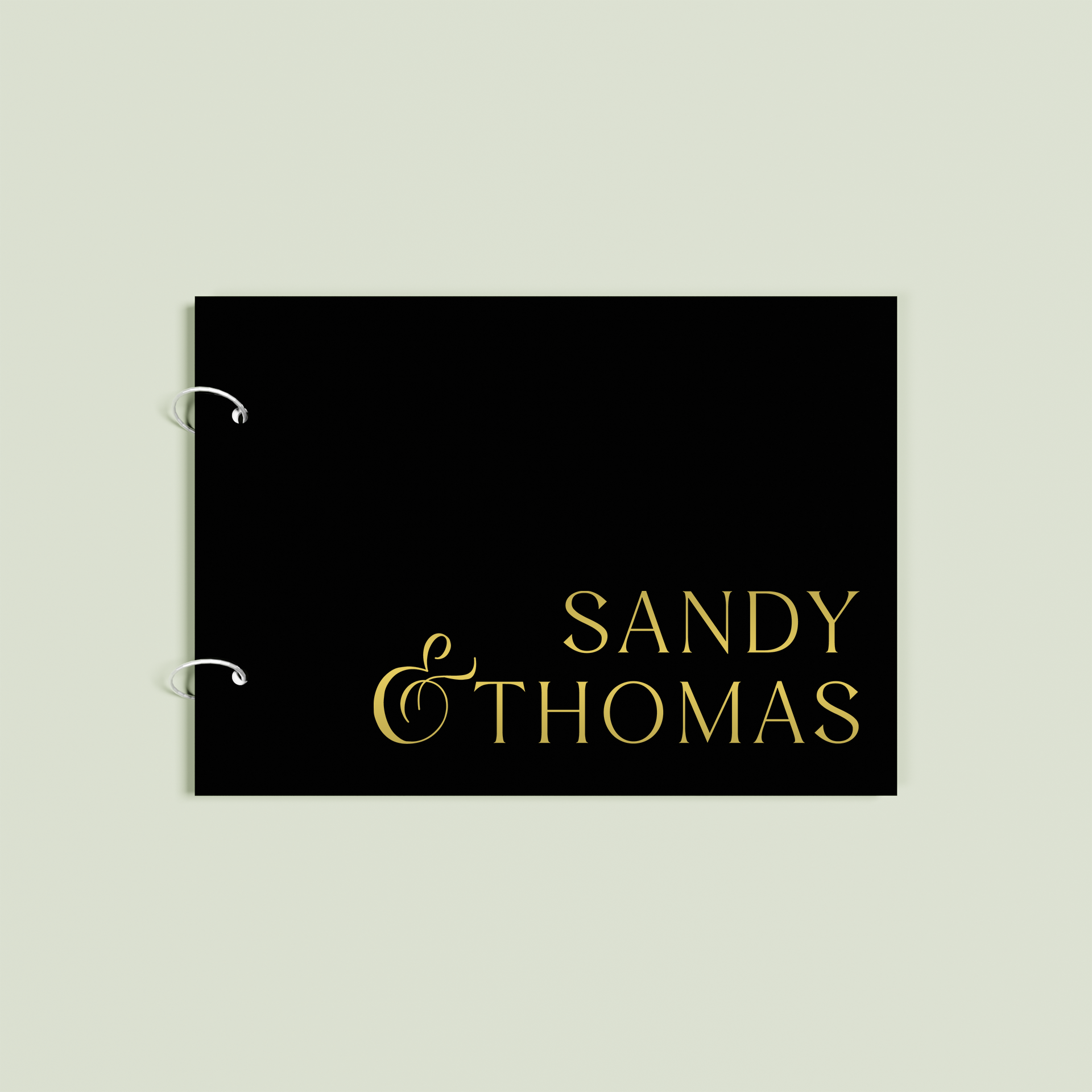 Reverie personalised guest book, gold text on black acrylic | Saint Sauvant Auckland NZ