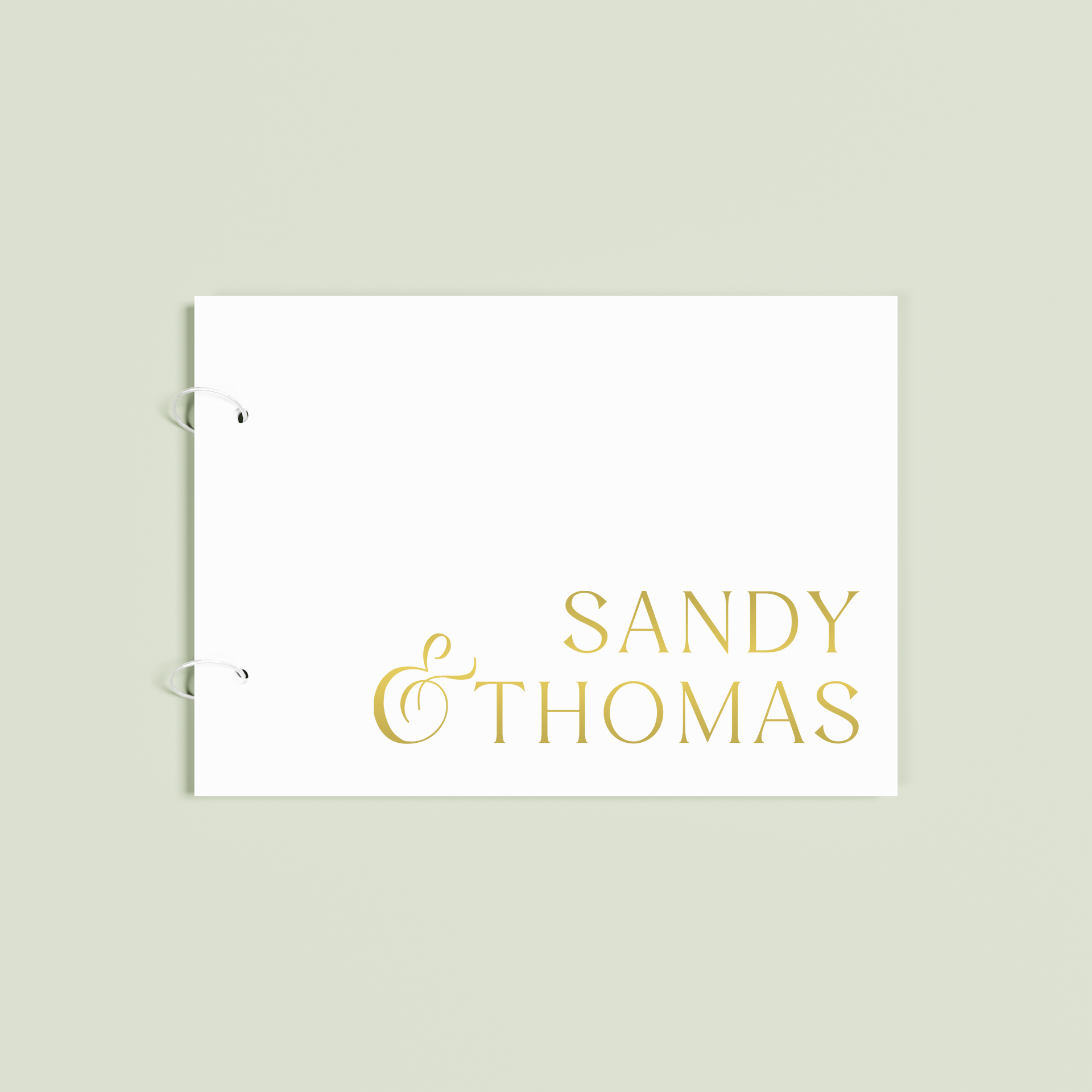 Reverie personalised guest book, gold text on white acrylic | Saint Sauvant Auckland NZ