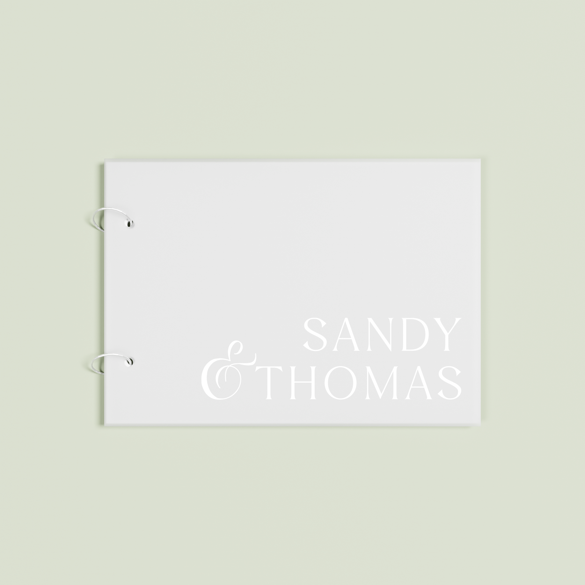 Reverie personalised guest book, white text on frosted acrylic | Saint Sauvant Auckland NZ