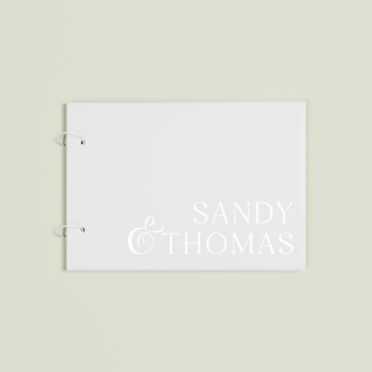Reverie personalised guest book, white text on frosted acrylic | Saint Sauvant Auckland NZ
