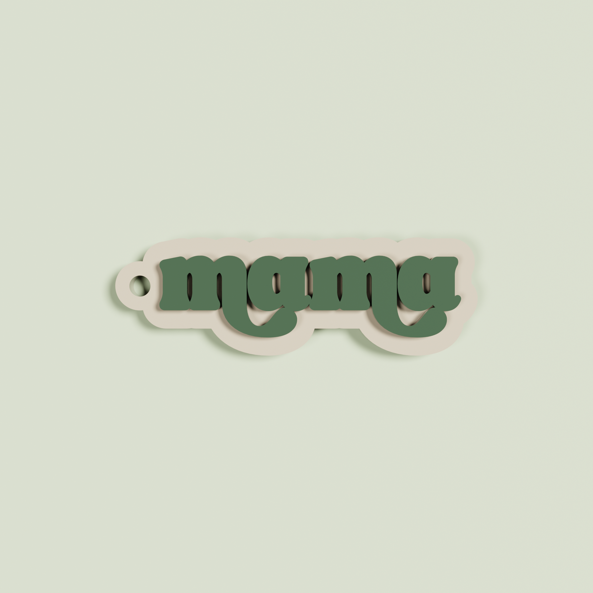 Marmo double layered acrylic retro mama with sage text on oat acrylic | Saint Sauvant Auckland NZ