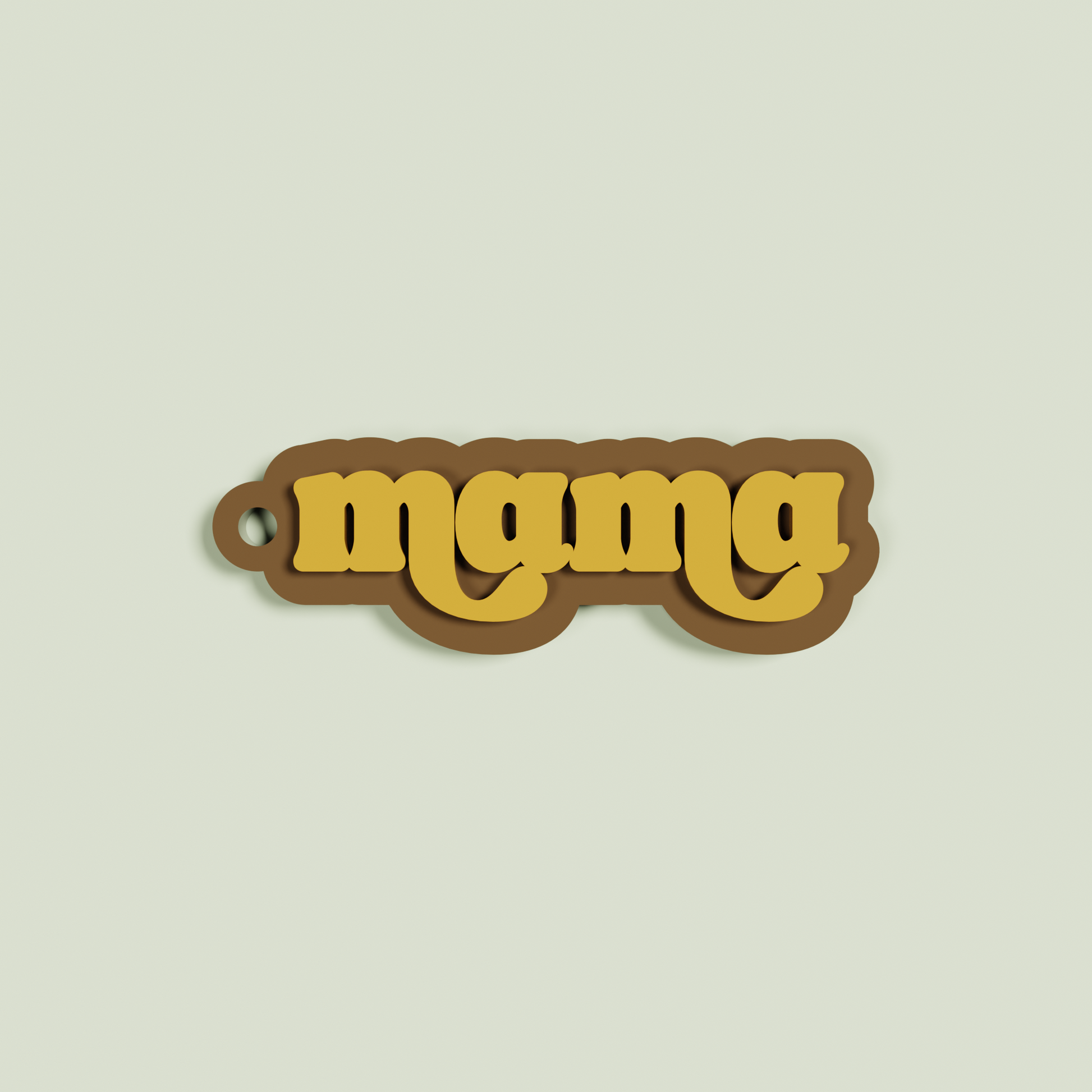 Marmo double layered acrylic retro mama with sand text on chocolate acrylic | Saint Sauvant Auckland NZ