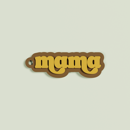 Marmo double layered acrylic retro mama with sand text on chocolate acrylic | Saint Sauvant Auckland NZ