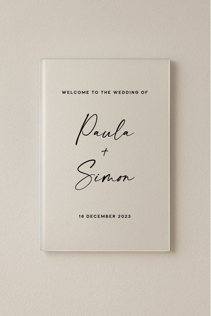 Santorini personalised acrylic welcome sign | Saint Sauvant Auckland NZ