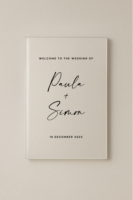 Santorini personalised acrylic welcome sign | Saint Sauvant Auckland NZ