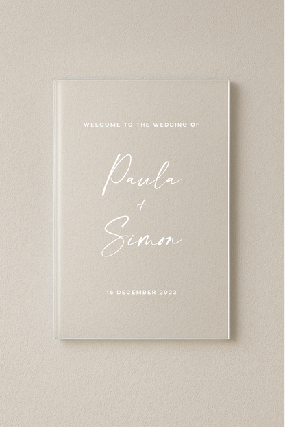 Santorini personalised acrylic welcome sign | Saint Sauvant Auckland NZ