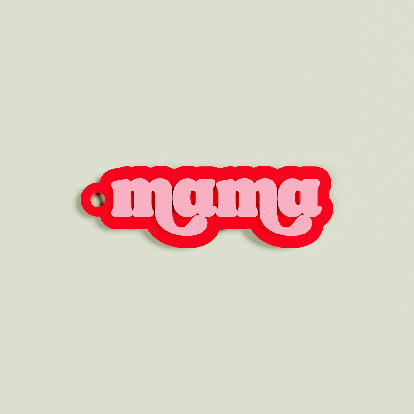 Marmo double layered acrylic retro mama with strawberry text on red acrylic | Saint Sauvant Auckland NZ