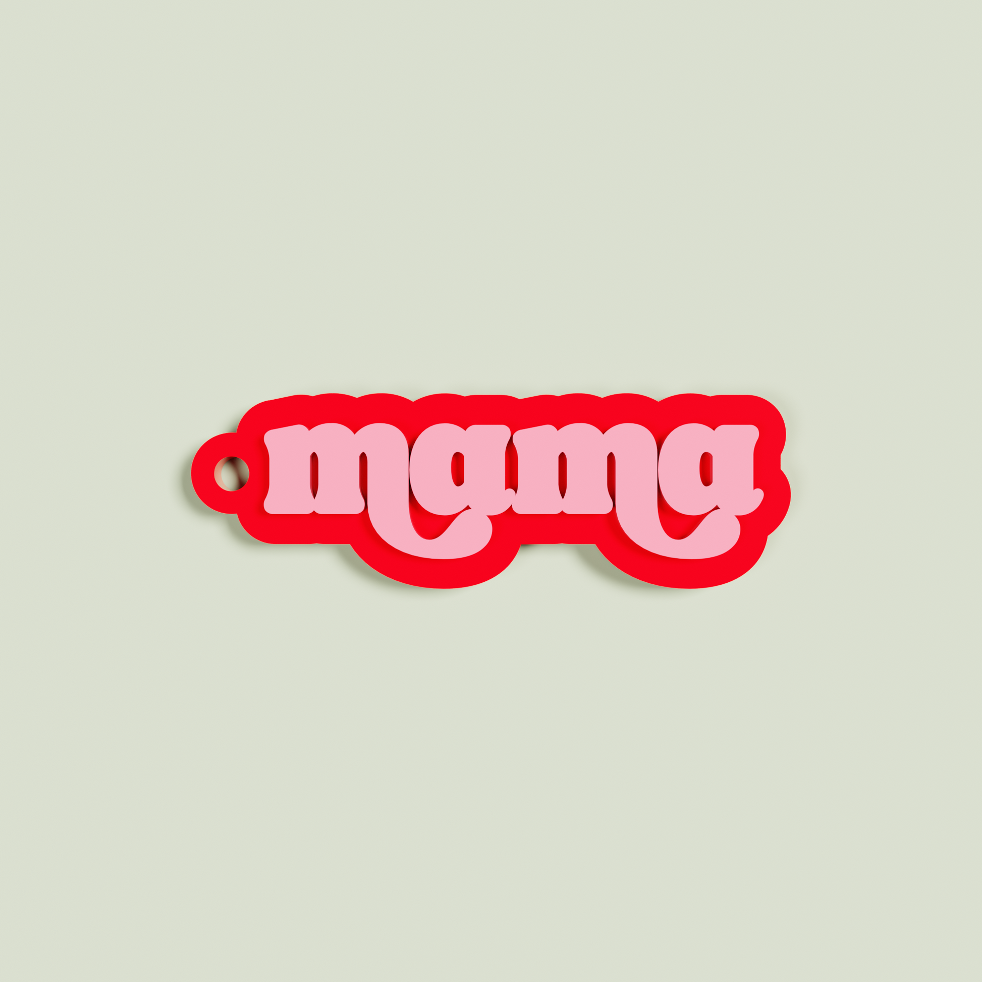 Marmo double layered acrylic retro mama with strawberry text on red acrylic | Saint Sauvant Auckland NZ