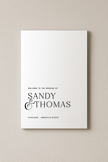 Venice acrylic welcome sign, black text on white acrylic | Saint Sauvant Auckland NZ