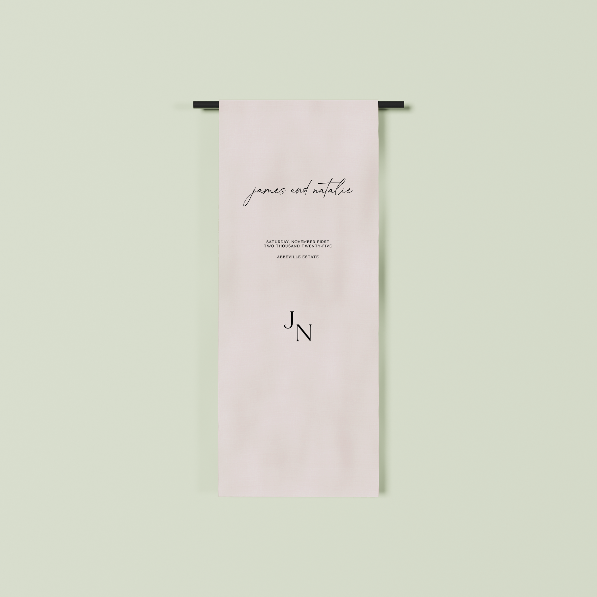Versailles fabric welcome sign in oat 1.5m | Saint Sauvant Auckland NZ