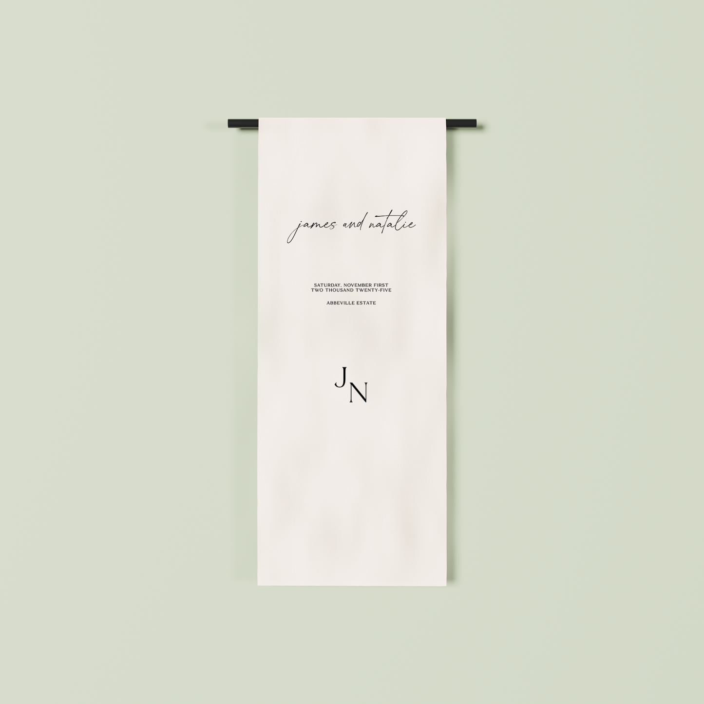 Versailles fabric welcome sign in white 1.5m | Saint Sauvant Auckland NZ