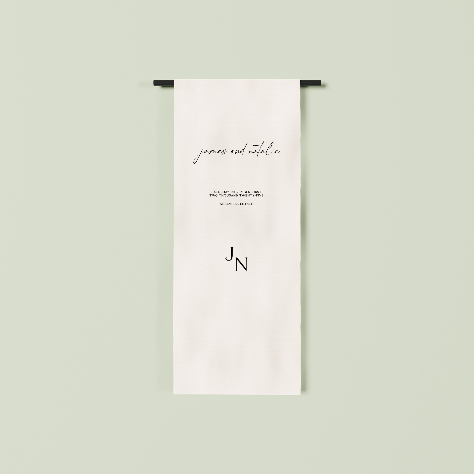 Versailles fabric welcome sign in white 1.5m | Saint Sauvant Auckland NZ