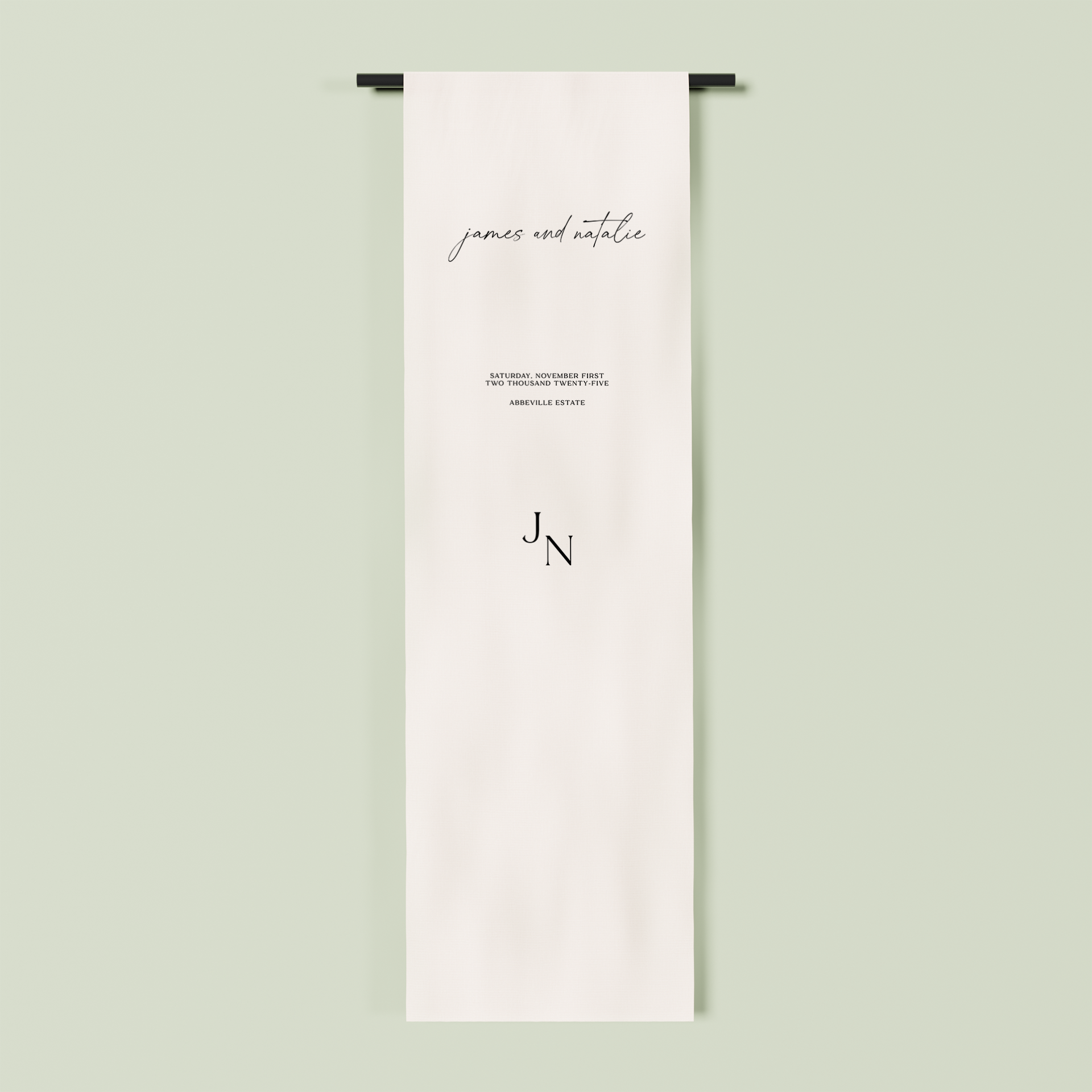Versailles fabric welcome sign in white 2m | Saint Sauvant Auckland NZ