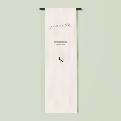 Versailles fabric welcome sign in white 2m | Saint Sauvant Auckland NZ