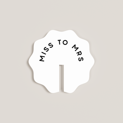 Camellia acrylic drink tag in white | Saint Sauvant Auckland NZ
