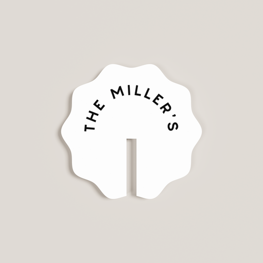 Marigold acrylic drink tag in white | Saint Sauvant Auckland NZ