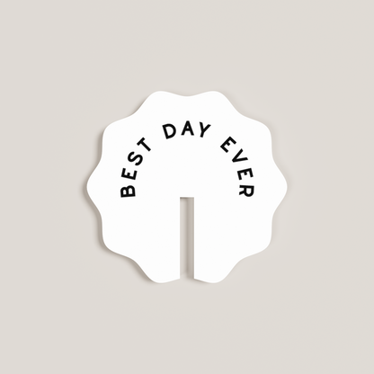 Orchid acrylic drink tag in white | Saint Sauvant Auckland NZ