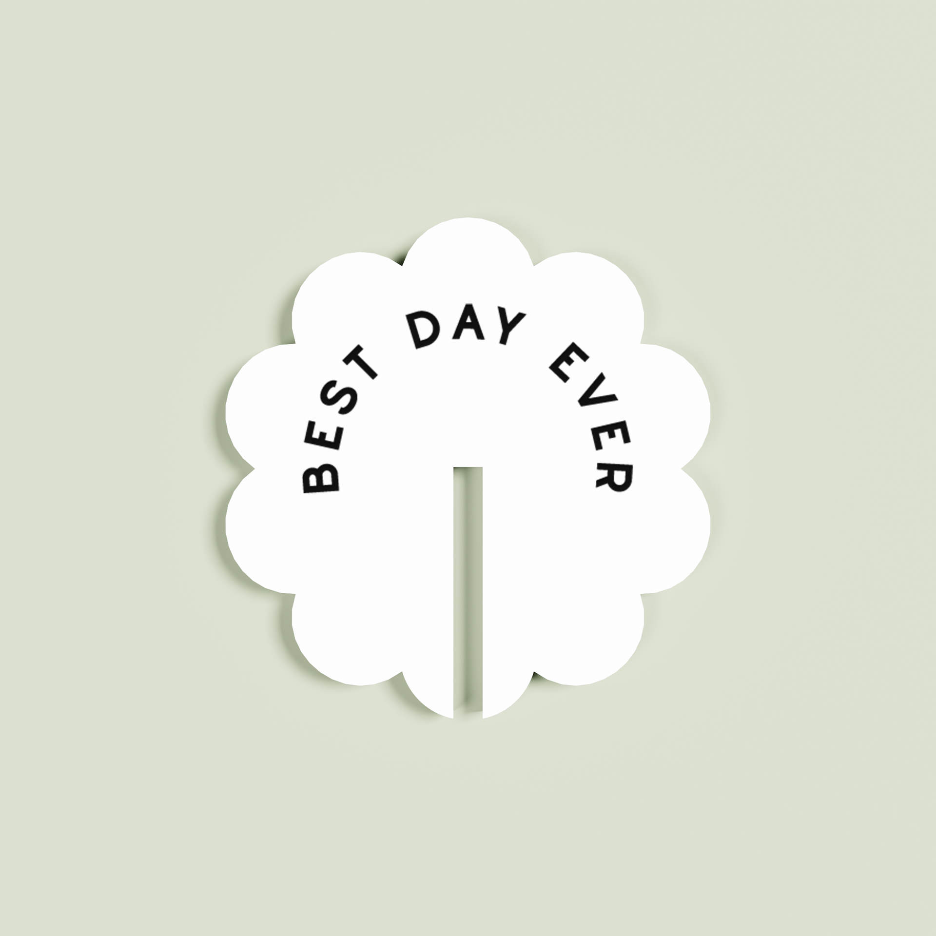 Peony acrylic drink tag in white | Saint Sauvant Auckland NZ