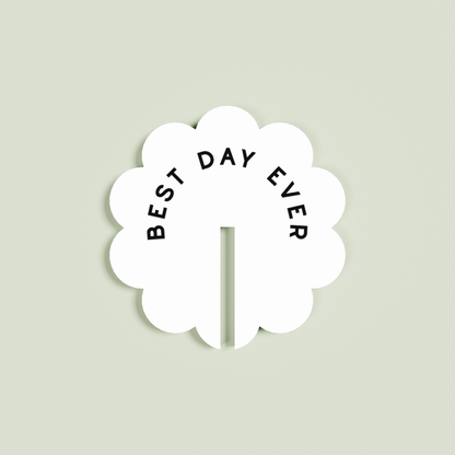 Peony acrylic drink tag in white | Saint Sauvant Auckland NZ