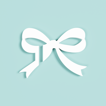 Small bow acrylic drink tag in white | Saint Sauvant Auckland NZ