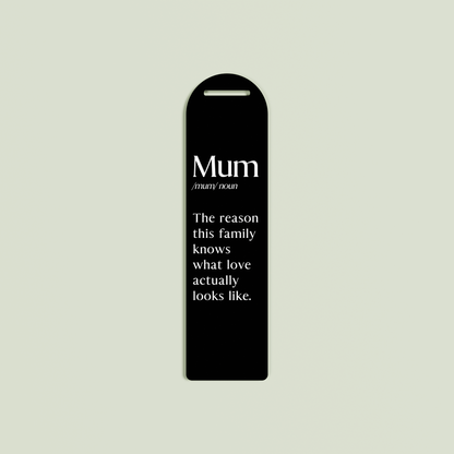 Maggiorana acrylic bookmark with white text on black acrylic | Saint Sauvant Auckland NZ