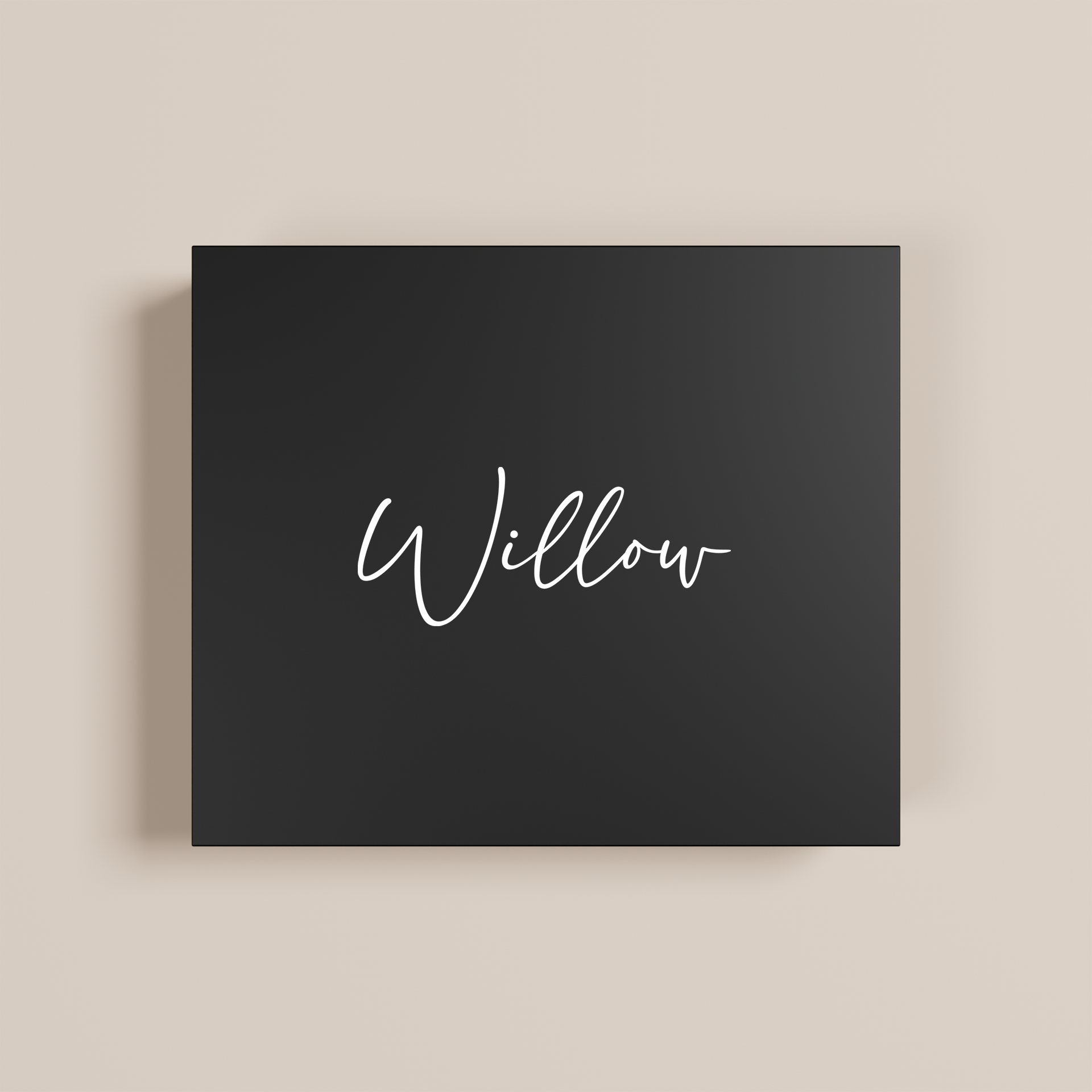 Lily personalised gift box, white text on black acrylic | Saint Sauvant Auckland NZ