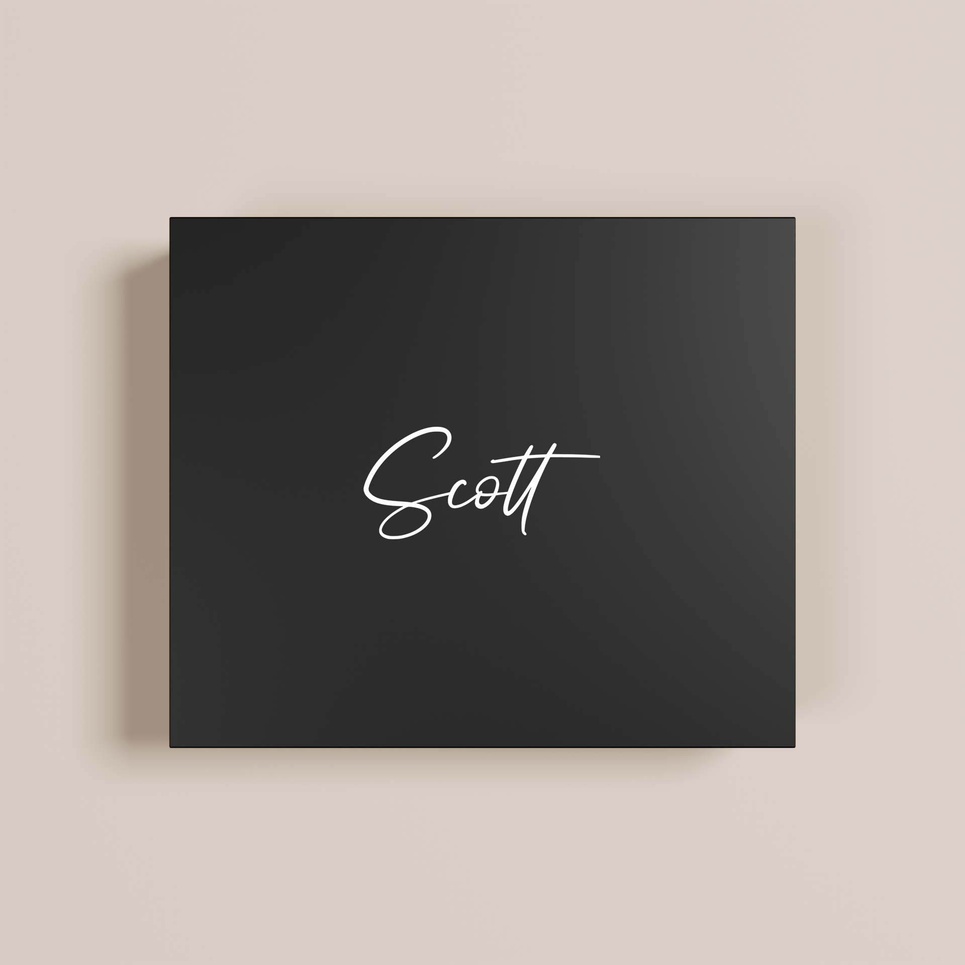 Iris personalised gift box, white text on black acrylic | Saint Sauvant Auckland NZ