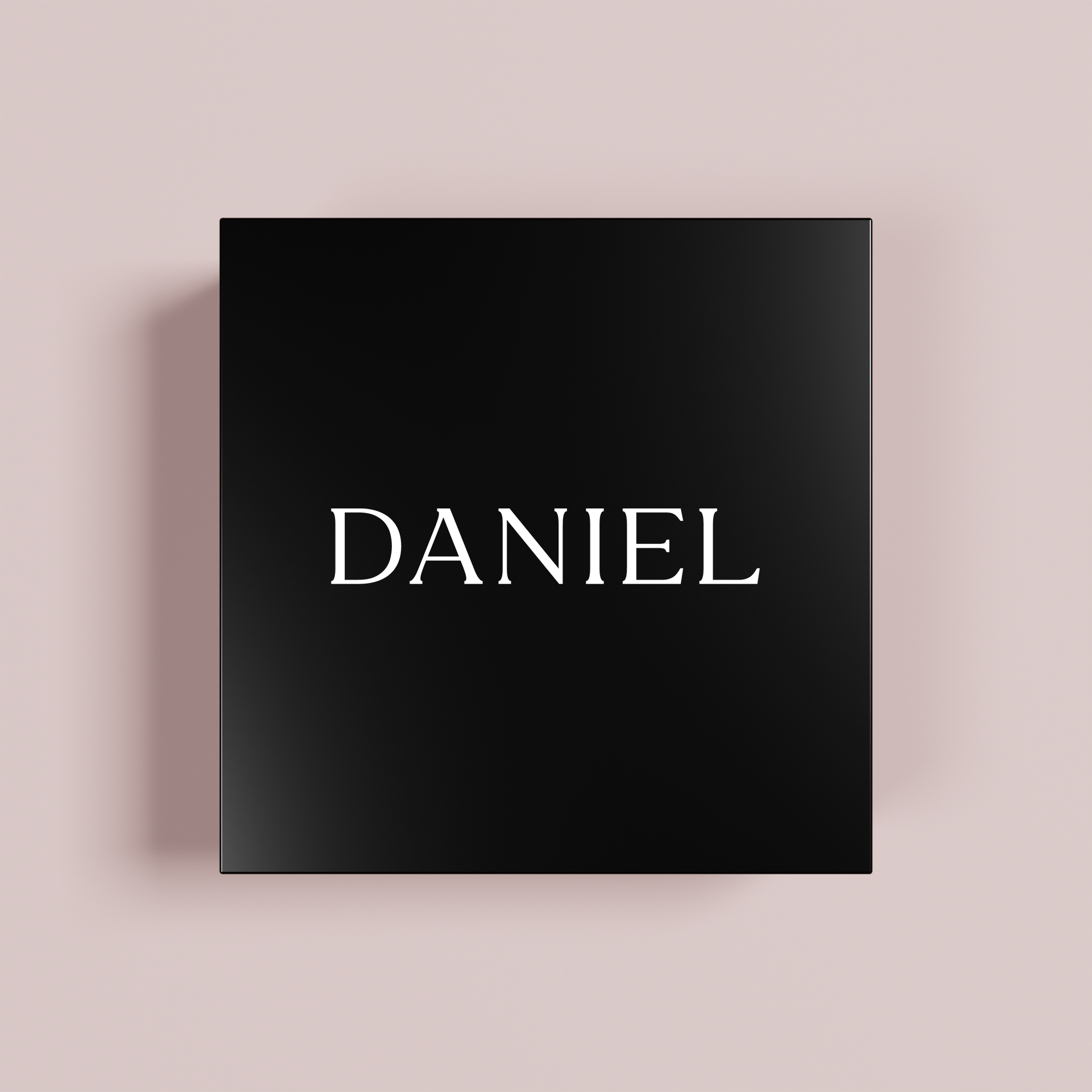Willow personalised gift box, white text on black acrylic | Saint Sauvant Auckland NZ