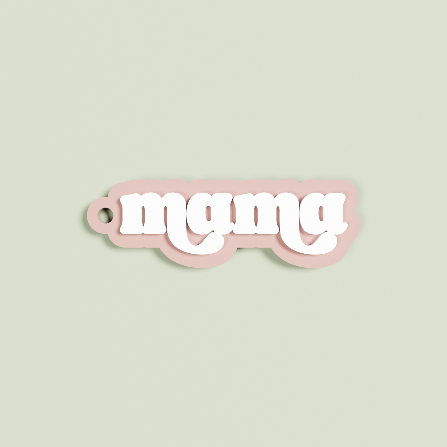 Marmo double layered acrylic retro mama with white  text on blush acrylic | Saint Sauvant Auckland NZ