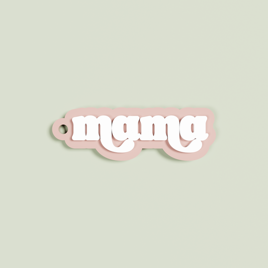 Marmo double layered acrylic retro mama with white  text on blush acrylic | Saint Sauvant Auckland NZ