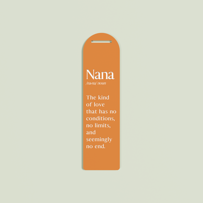 Rosmarino acrylic bookmark with white text on clementine acrylic | Saint Sauvant Auckland NZ