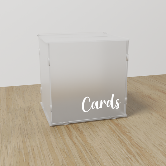 Cards acrylic wishing well, white text on frosted acrylic | Saint Sauvant Auckland NZ
